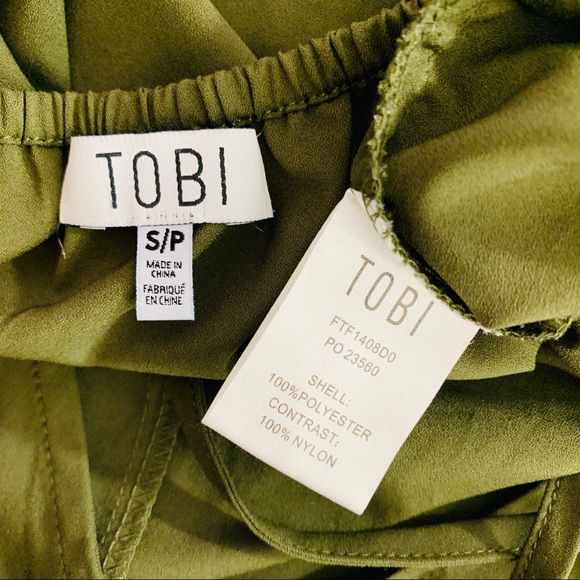 TOBI / Olive Green Lace Crop Camisole - Picture 7 of 8